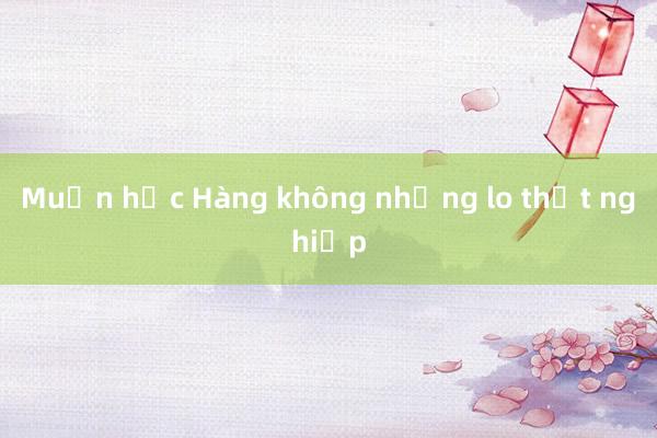 Muốn học Hàng không nhưng lo thất nghiệp