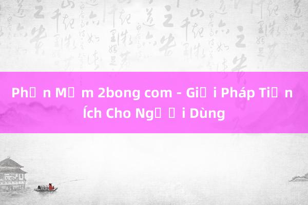 Phần Mềm 2bong com - Giải Pháp Tiện Ích Cho Người Dùng