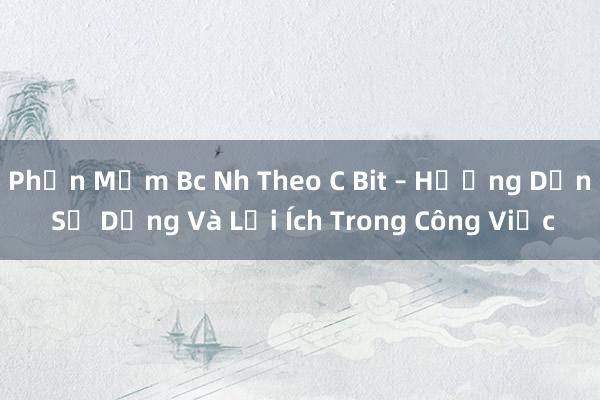 Phần Mềm Bc Nh Theo C Bit – Hướng Dẫn Sử Dụng Và Lợi Ích Trong Công Việc