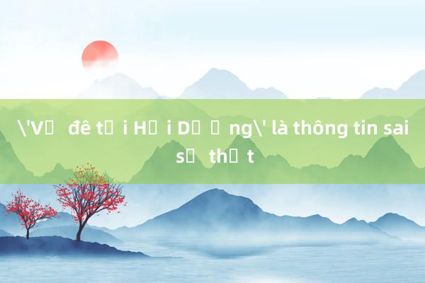 'Vỡ đê tại Hải Dương' là thông tin sai sự thật